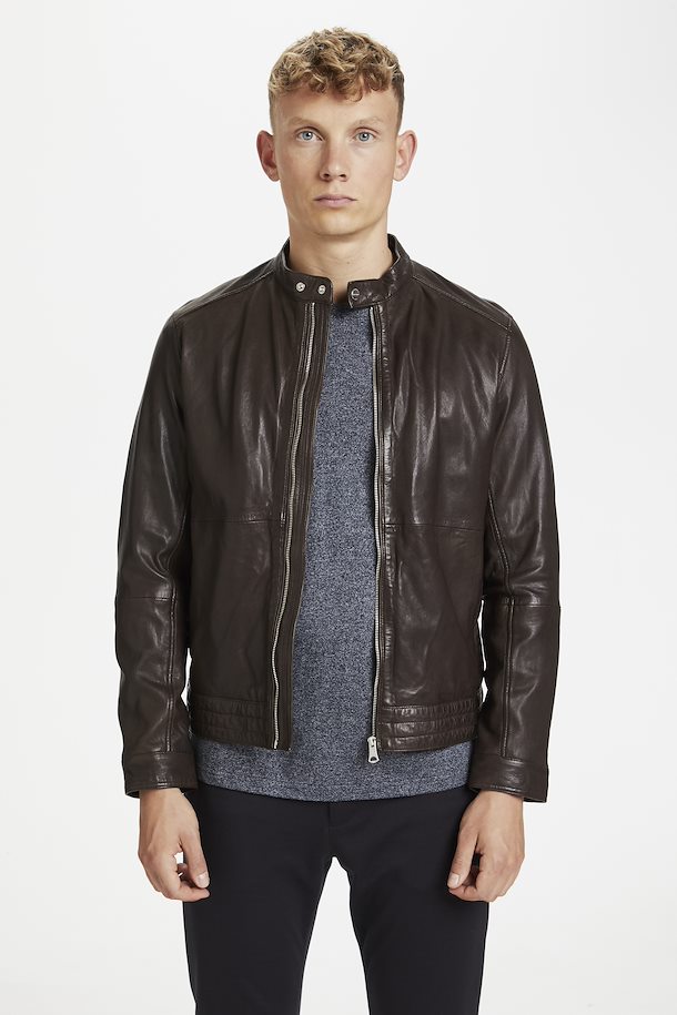 Matinique MAadron Leather jacket – Shop MAadron Leather jacket in Dark ...
